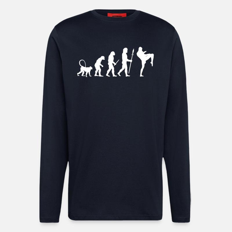 Development of a kickboxer - Longsleeve - made by SPREAD  - DARK NAVY