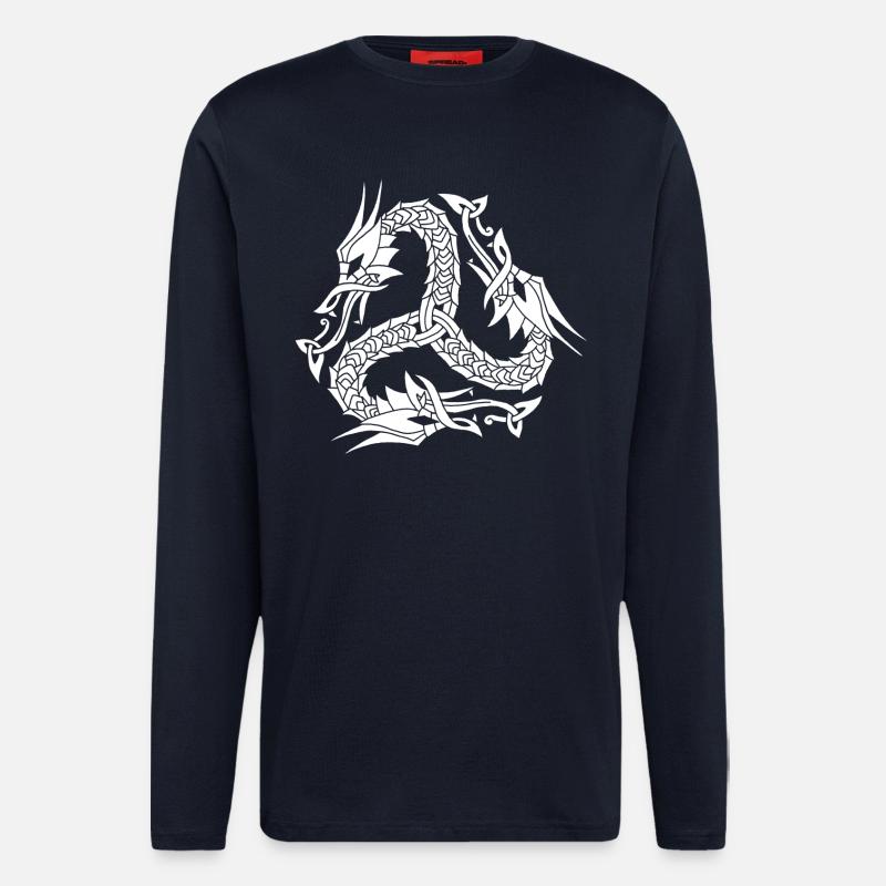 Keltische Weiße Hydra - Langarmshirt - made by SPREAD  - DARK NAVY