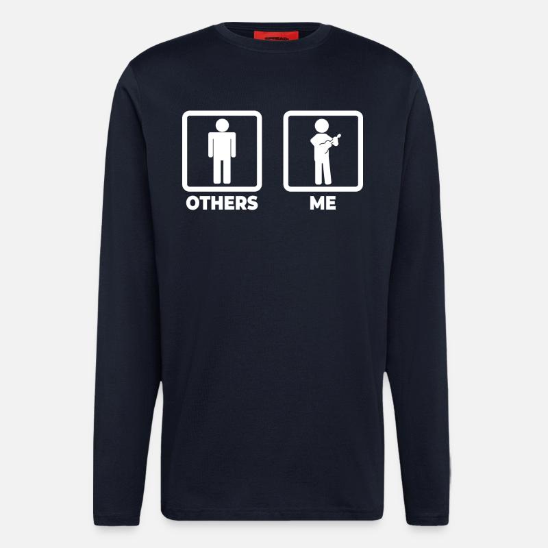Ukulele Strichmännchen - Langarmshirt - made by SPREAD  - DARK NAVY