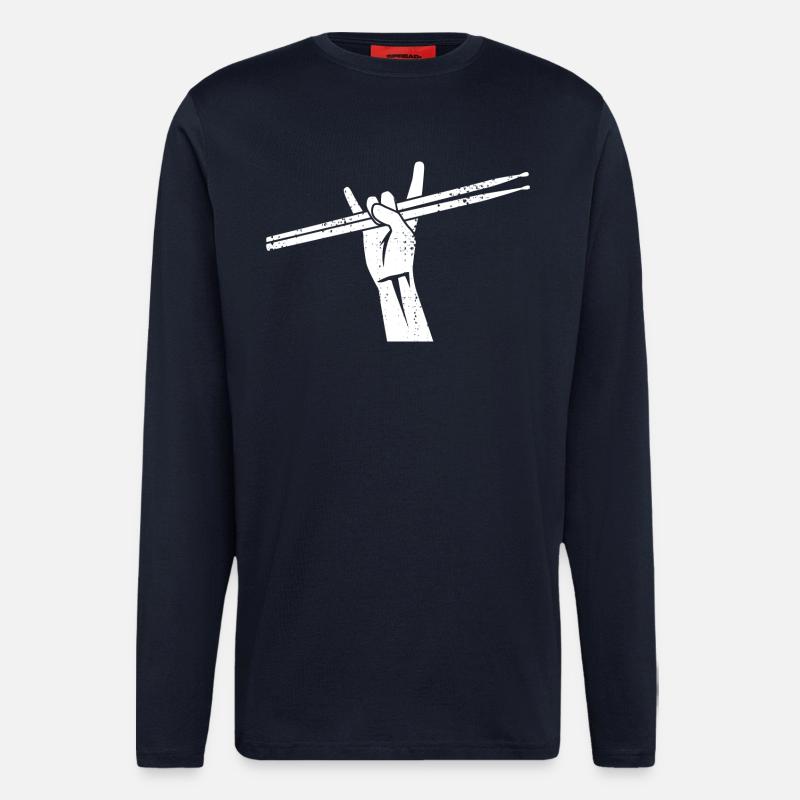 Schlagzeuger Rockmusik - Langarmshirt - made by SPREAD  - DARK NAVY