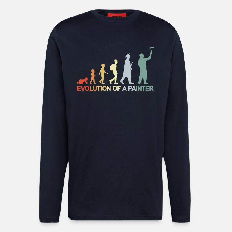 Maler Lackierer Evolution - Langarmshirt - made by SPREAD  - DARK NAVY