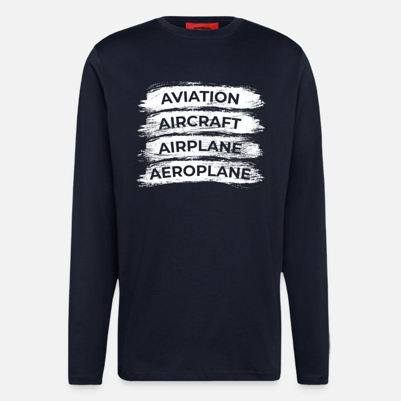 Flugzeugliebhaber Zeitplan - Langarmshirt - made by SPREAD  - DARK NAVY