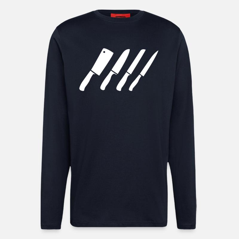 Messer Zeichnung - Langarmshirt - made by SPREAD  - DARK NAVY