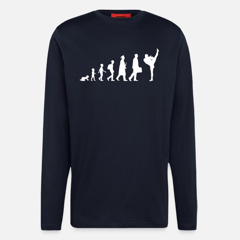 Entwicklung des Kickboxens - Langarmshirt - made by SPREAD  - DARK NAVY