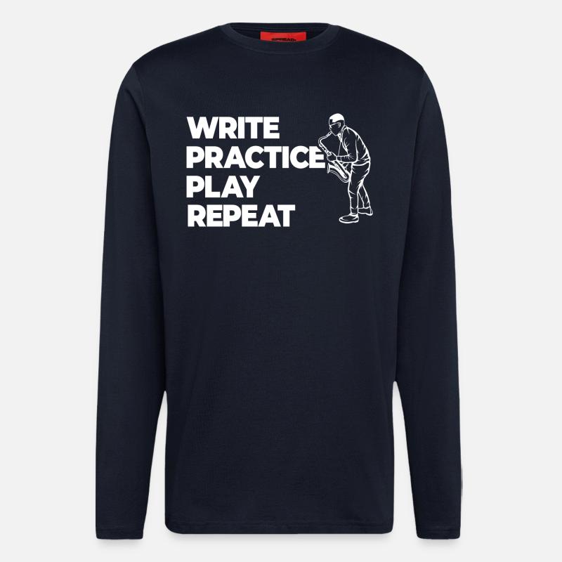 Writing, practicing, playing, repeating - Longsleeve - made by SPREAD  - DARK NAVY