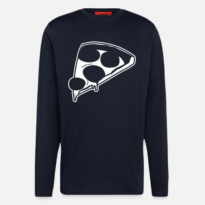 Pizza Zeichnung - Langarmshirt - made by SPREAD  - DARK NAVY