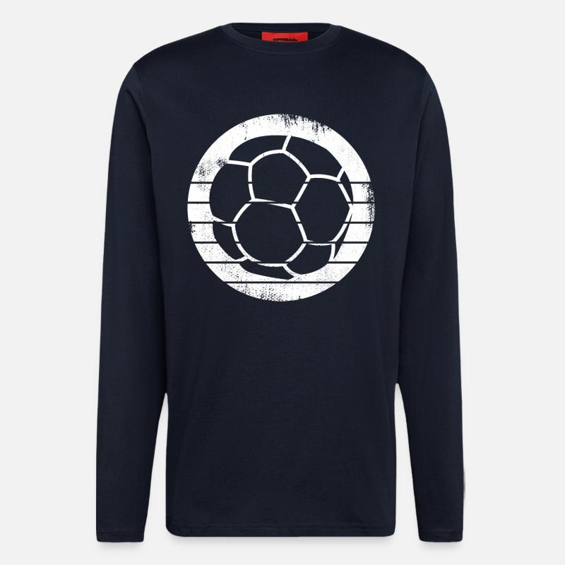 Dessin de balle de handball - Manches longues bio décontracté fabriqué en UE - DARK NAVY
