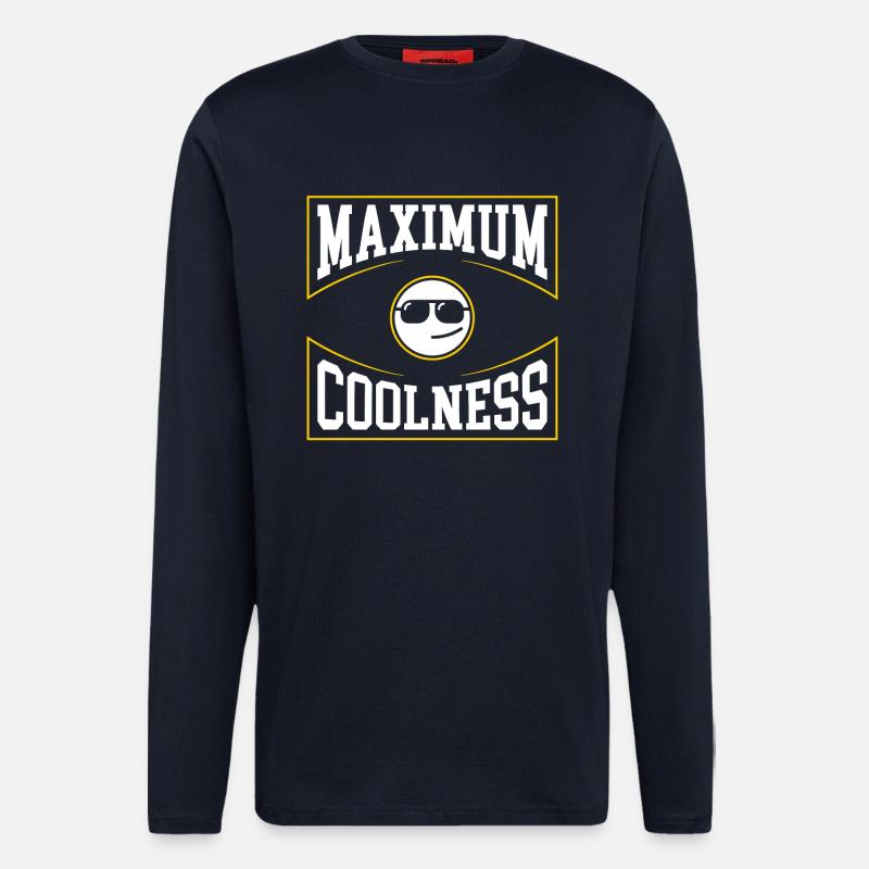 Maximum Coolness Retro Emoticon Design - Longsleeve - made by SPREAD  - DARK NAVY