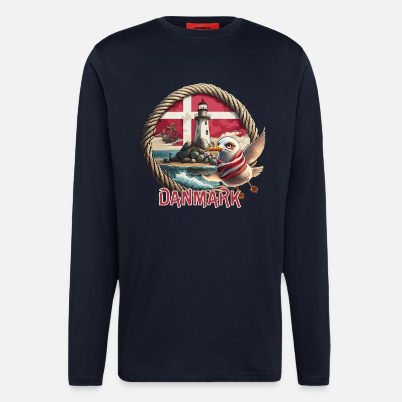Danmark - Dänemark - Denmark - Langarmshirt - made by SPREAD  - DARK NAVY