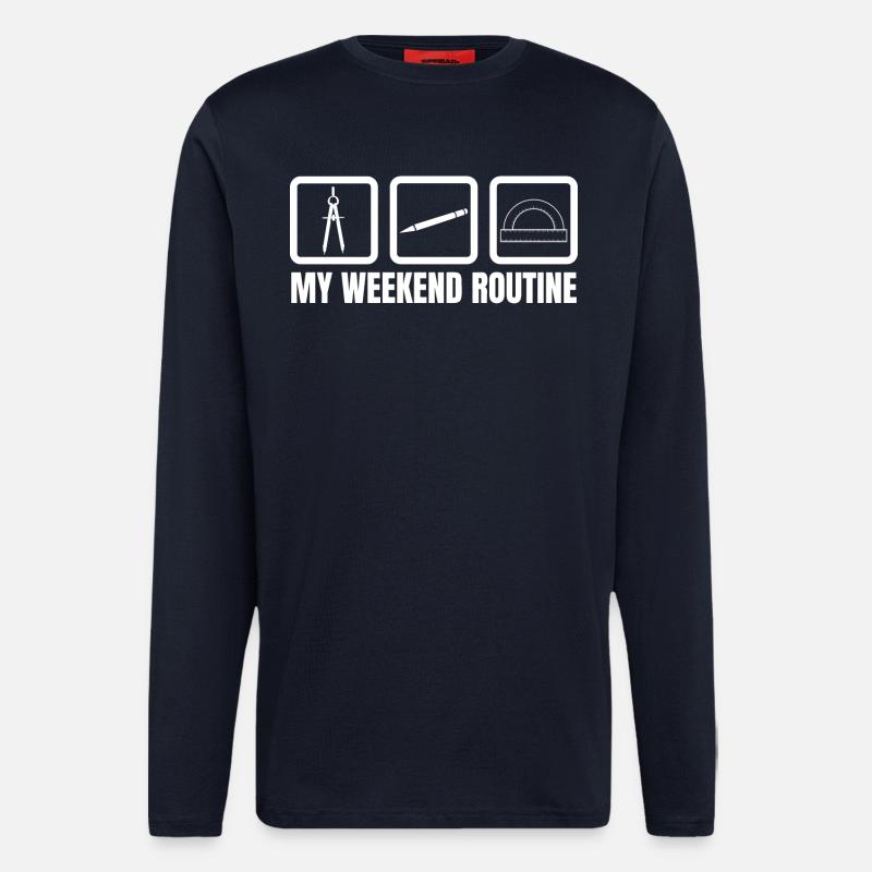 Routine du week-end de l’architecte - Manches longues bio décontracté fabriqué en UE - DARK NAVY