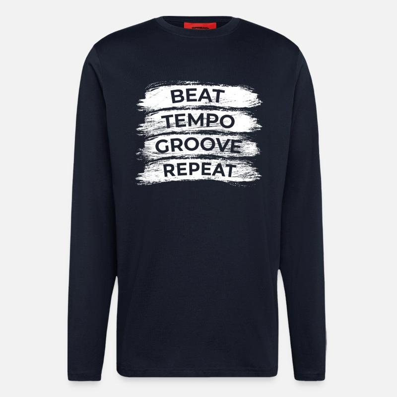 Schlagzeug Motivation - Langarmshirt - made by SPREAD  - DARK NAVY