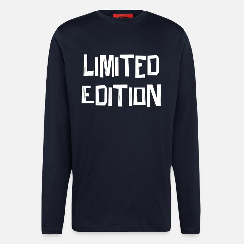 Lettrage en édition limitée - Manches longues bio décontracté fabriqué en UE - DARK NAVY