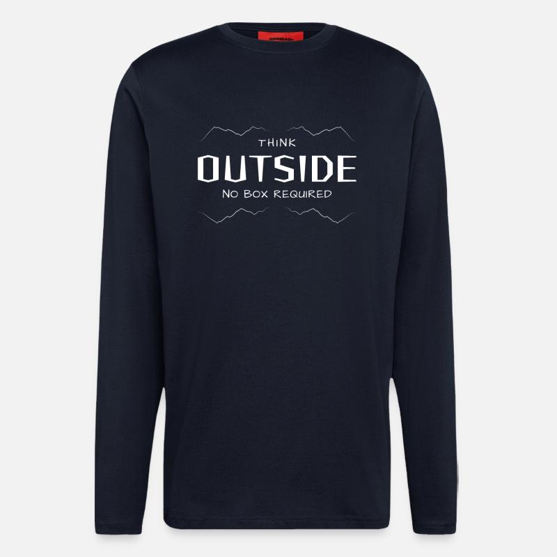 Think Outside - Lateral thinking without a box. - Longsleeve - made by SPREAD  - DARK NAVY