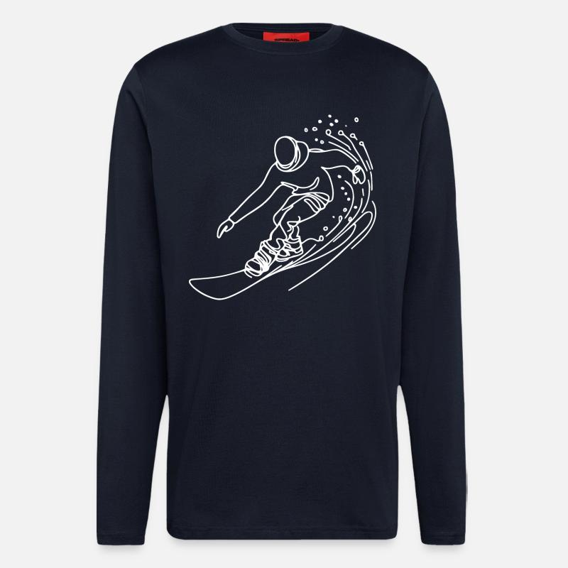 Snowboarder Zeichnung - Langarmshirt - made by SPREAD  - DARK NAVY