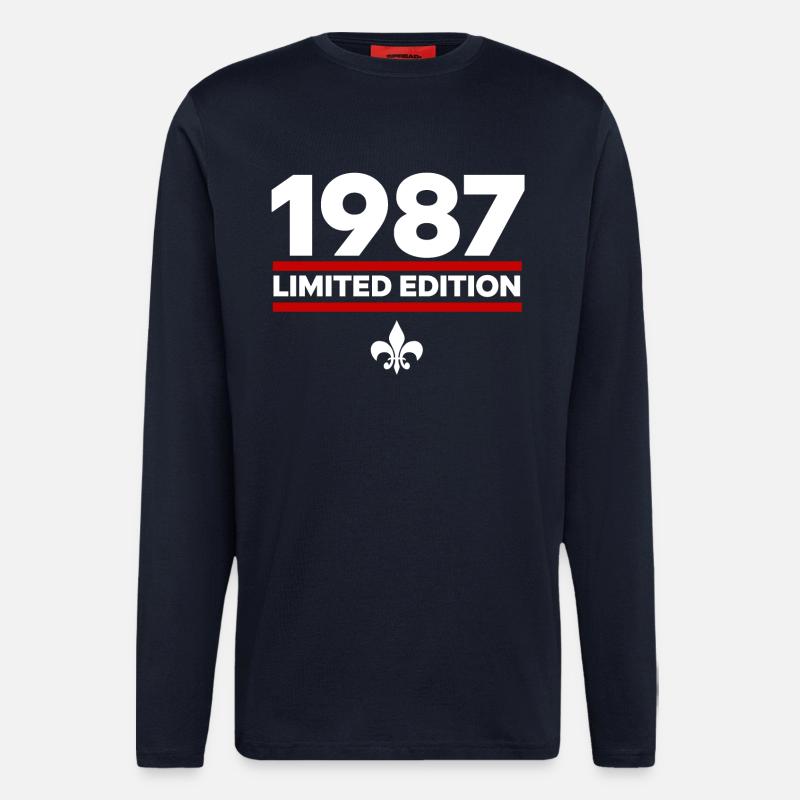 Édition limitée de 1987 - Manches longues bio décontracté fabriqué en UE - DARK NAVY