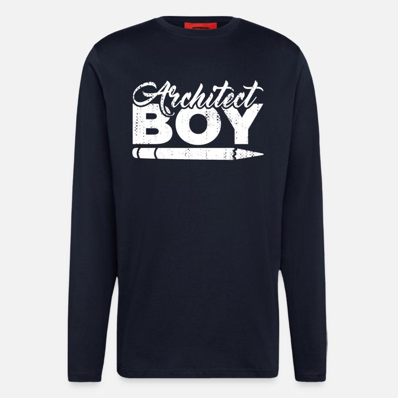 Garçon d’architecte - Manches longues bio décontracté fabriqué en UE - DARK NAVY