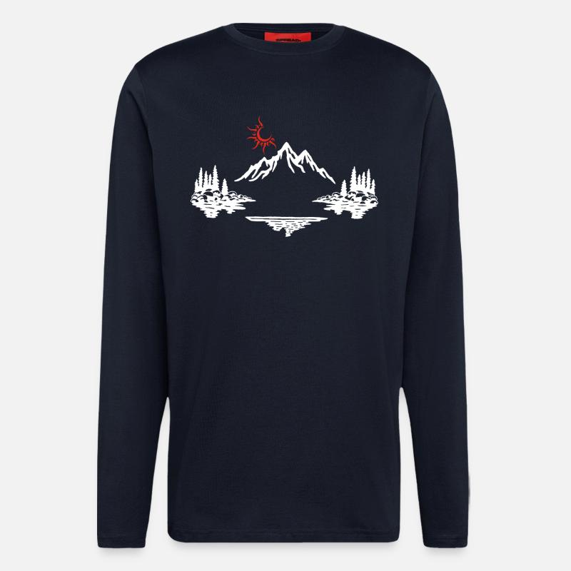 Weiße Berglandschaft - Langarmshirt - made by SPREAD  - DARK NAVY