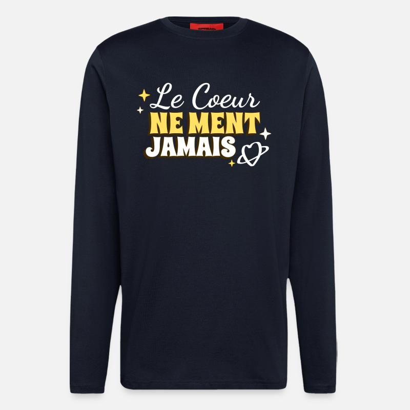 Das Herz lügt nie - Langarmshirt - made by SPREAD  - DARK NAVY
