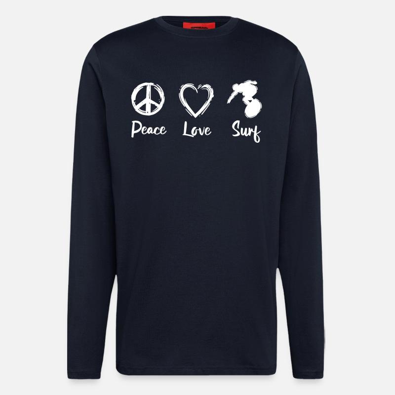 Peace Love Surf - Langarmshirt - made by SPREAD  - DARK NAVY