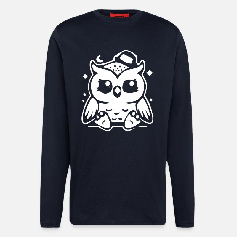 Niedliche Eulenfigur mit Hut - Langarmshirt - made by SPREAD - DARK NAVY