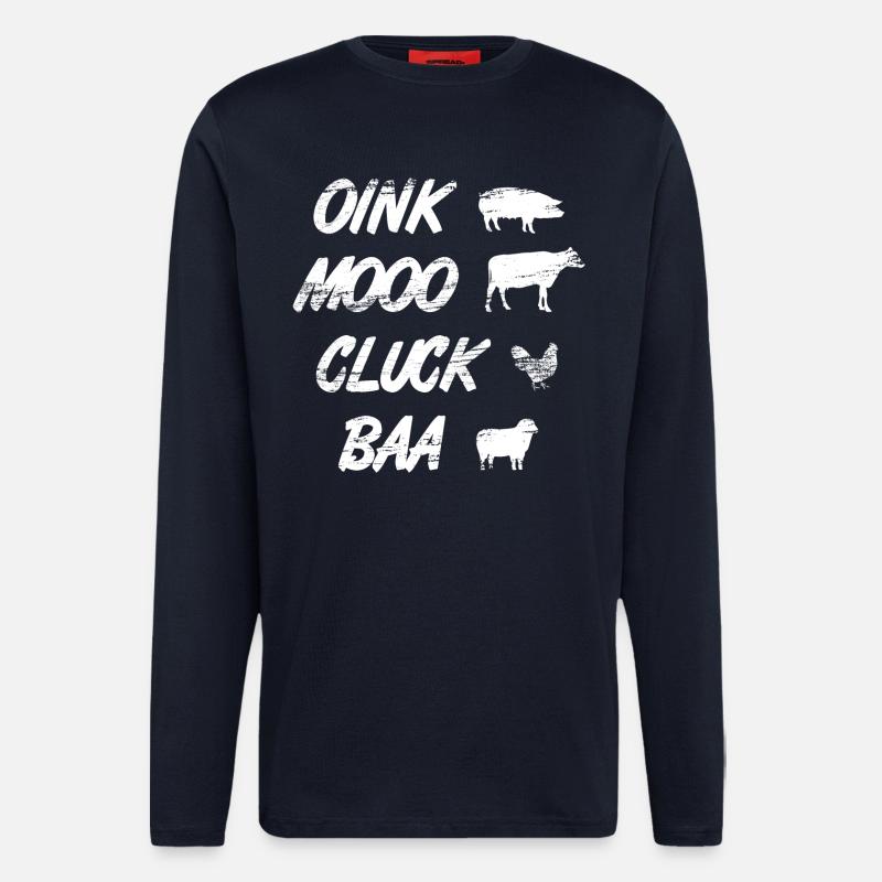 Oink Mooo Cluck Baa - Langarmshirt - made by SPREAD  - DARK NAVY
