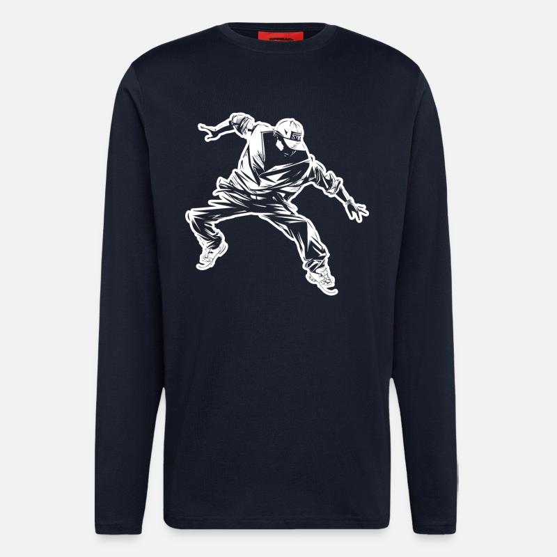 Breakdance Zeichnung - Langarmshirt - made by SPREAD - DARK NAVY