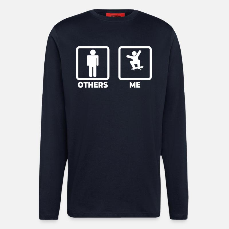 Skateboarding Strichmännchen - Langarmshirt - made by SPREAD  - DARK NAVY