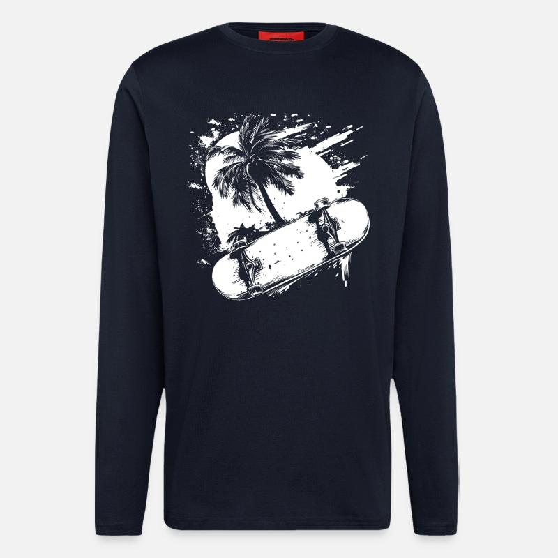 Skateboarding Zeichnung - Langarmshirt - made by SPREAD - DARK NAVY
