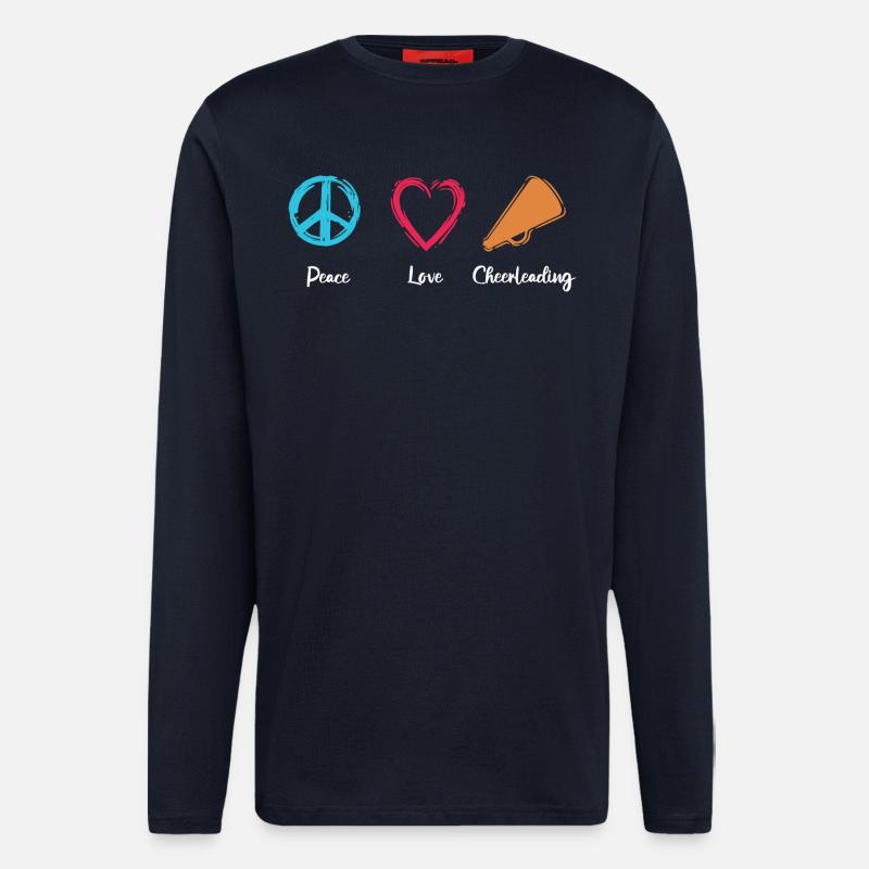 Frieden Liebe Cheerleading - Langarmshirt - made by SPREAD  - DARK NAVY