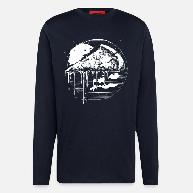 Pizza Grafik - Langarmshirt - made by SPREAD  - DARK NAVY