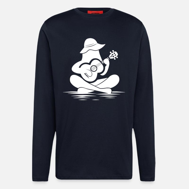 Female Ukulele Drawing - Longsleeve - made by SPREAD  - DARK NAVY
