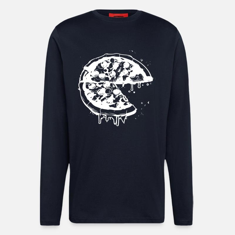 Pizza Zeichnung - Langarmshirt - made by SPREAD  - DARK NAVY