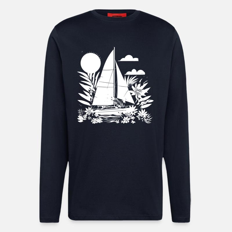 Sailing Comic Look - Longsleeve - made by SPREAD  - DARK NAVY