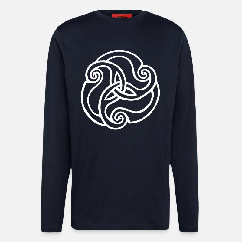 White flower with three petals - Longsleeve - made by SPREAD - DARK NAVY