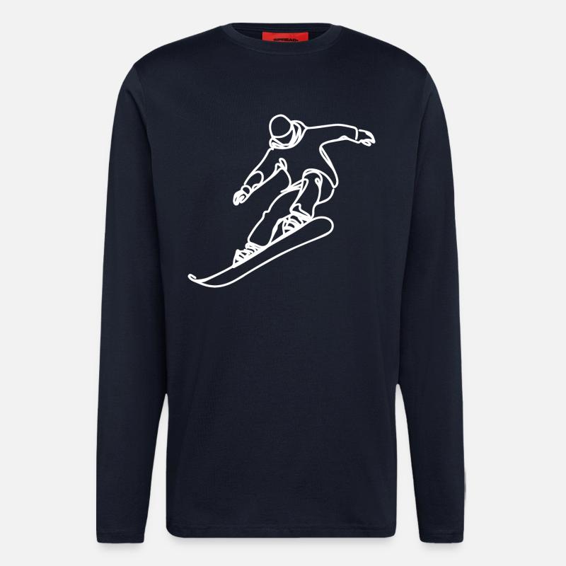 Snowboarder Drawing - Longsleeve - made by SPREAD  - DARK NAVY