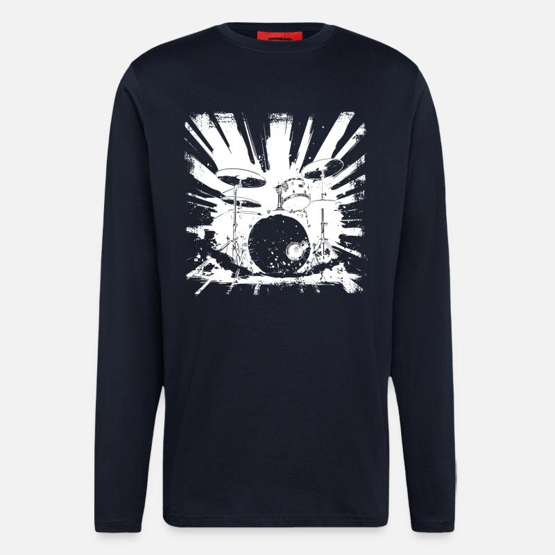 Drums Graphics - Longsleeve - made by SPREAD  - DARK NAVY