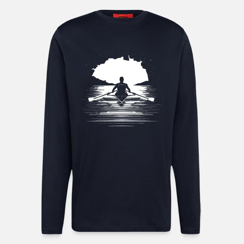Rower Drawing - Longsleeve - made by SPREAD  - DARK NAVY