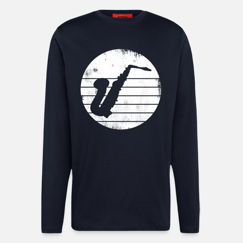 Saxophone Drawing - Longsleeve - made by SPREAD  - DARK NAVY