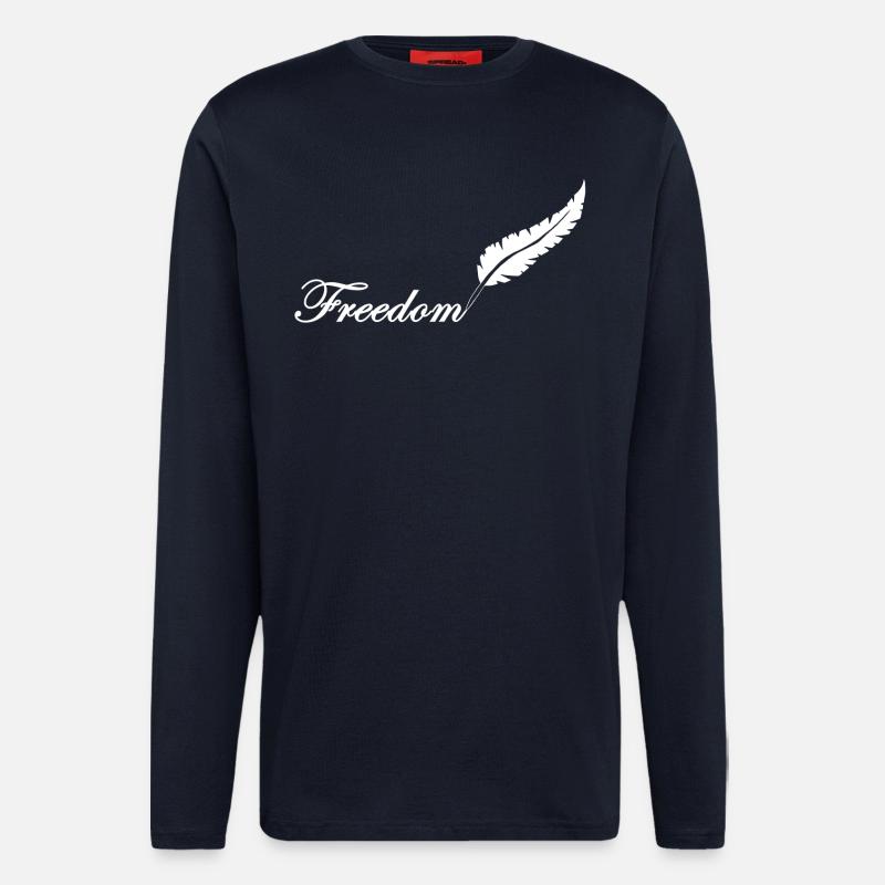White feather and freedom - Longsleeve - made by SPREAD  - DARK NAVY