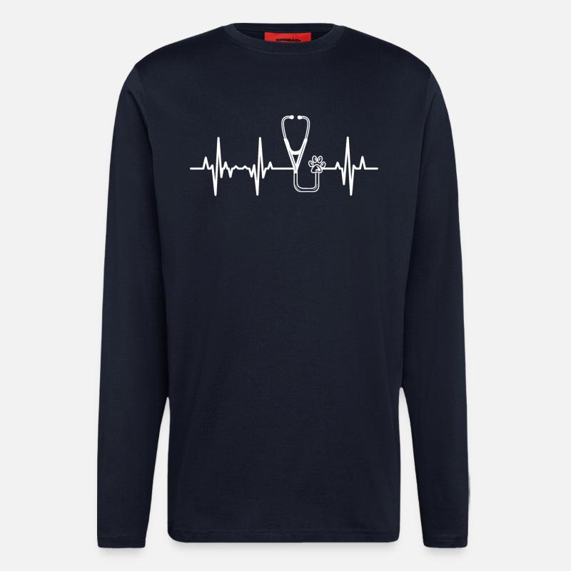Stethoskop Herzschlag - Langarmshirt - made by SPREAD  - DARK NAVY