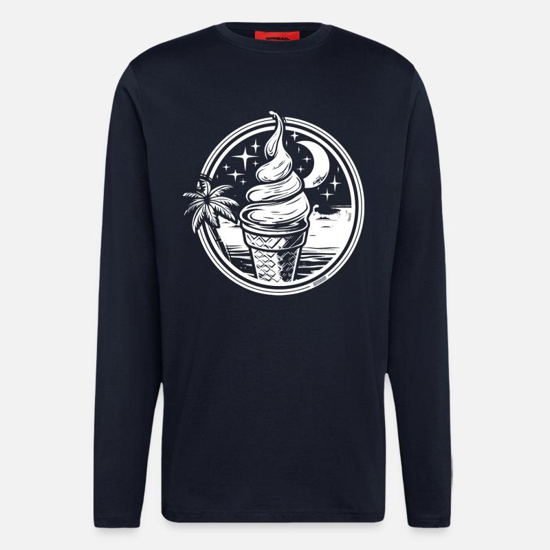 Ice Cream Drawing - Longsleeve - made by SPREAD  - DARK NAVY