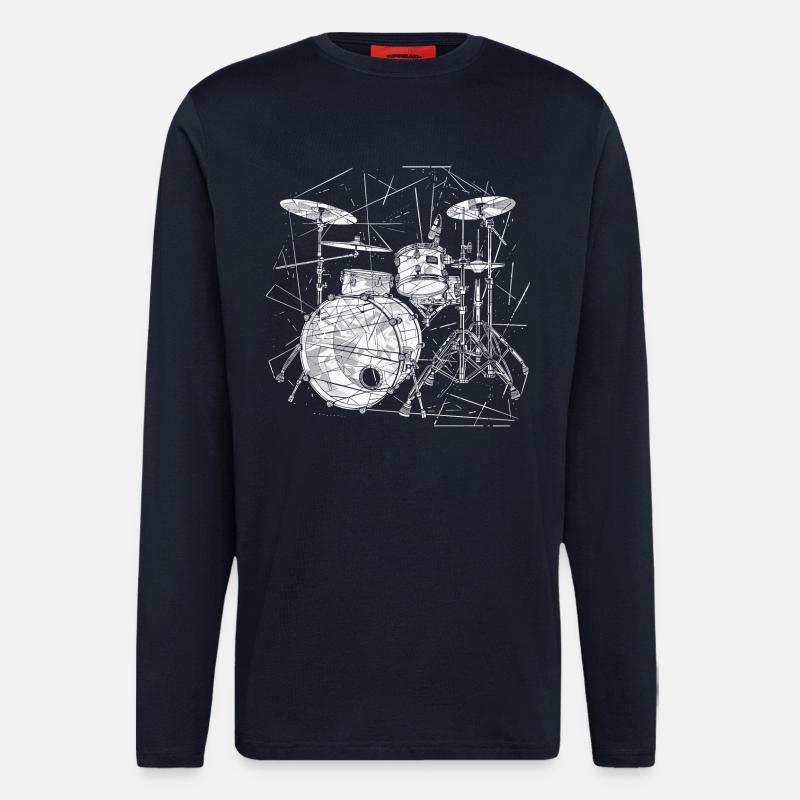 Schlagzeug Grafik - Langarmshirt - made by SPREAD  - DARK NAVY