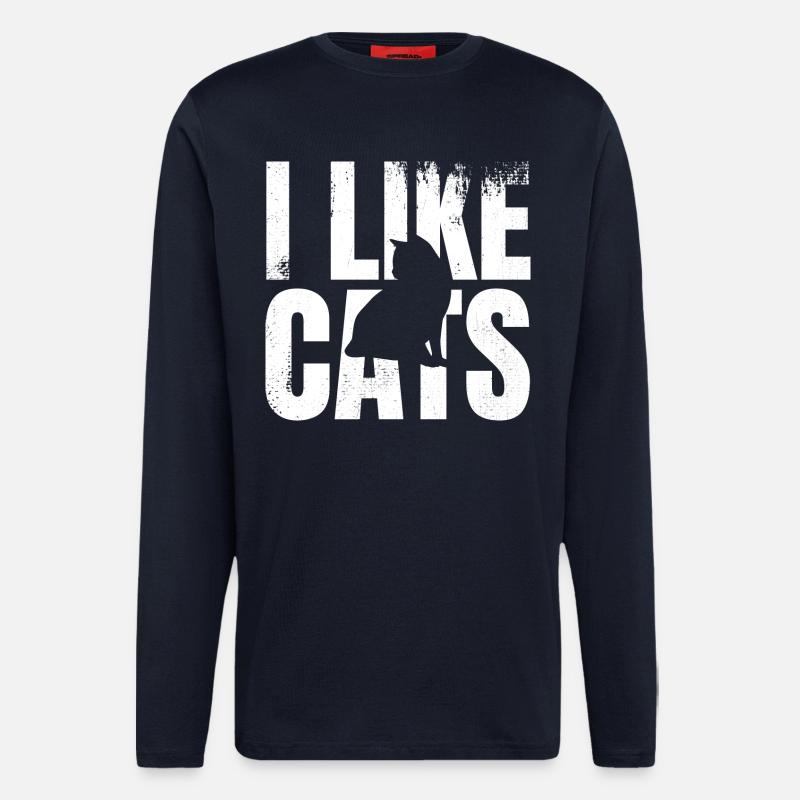Ich mag Katzen - Langarmshirt - made by SPREAD  - DARK NAVY