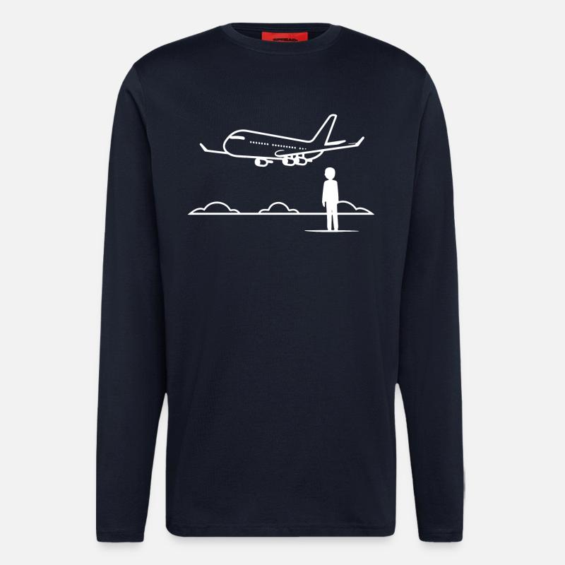 Plane Spotter - Langarmshirt - made by SPREAD  - DARK NAVY