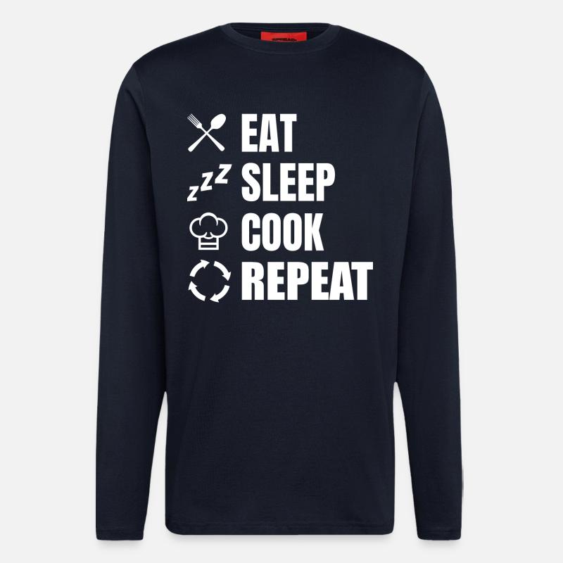 Eat Sleep Cook Repeat - Longsleeve - made by SPREAD  - DARK NAVY