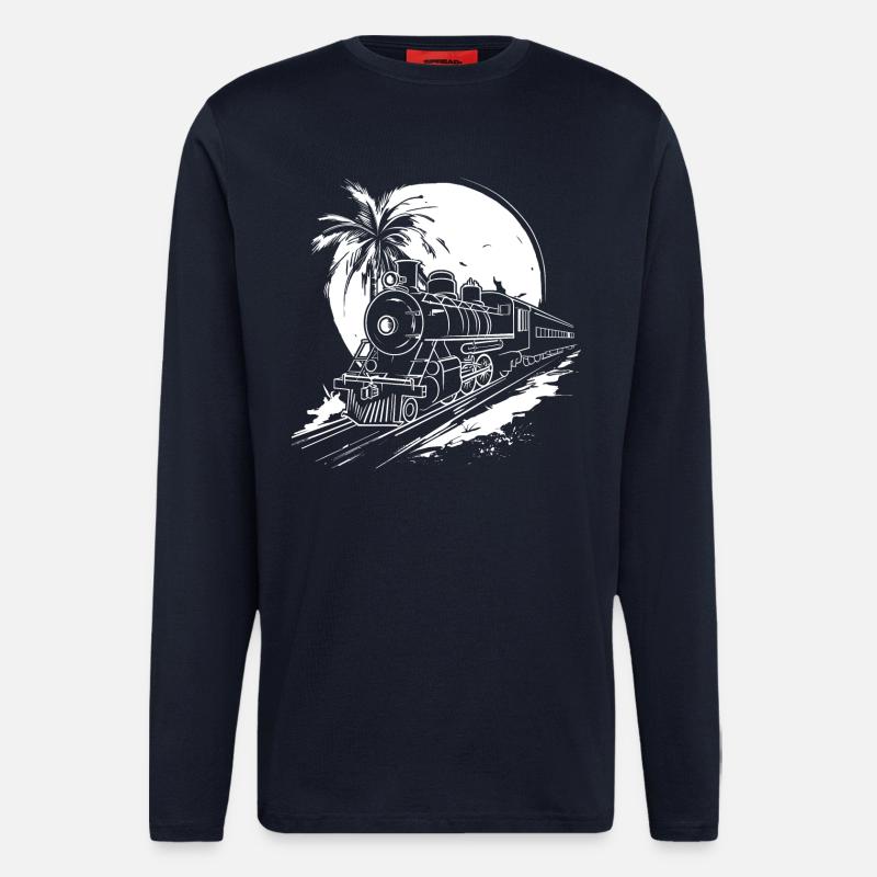 Eisenbahn Grafik - Langarmshirt - made by SPREAD  - DARK NAVY