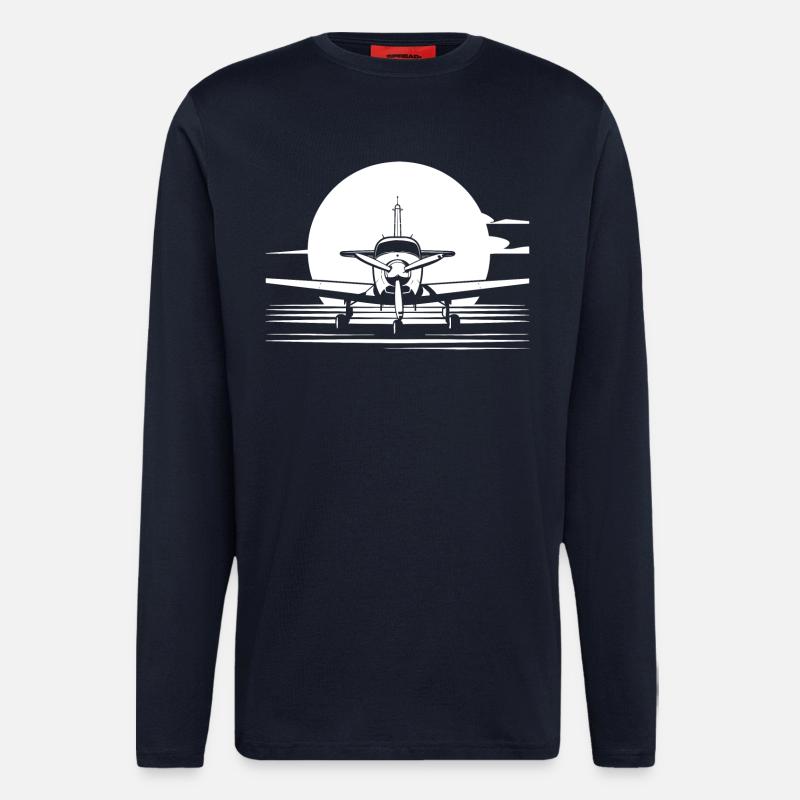 Flugzeug Skizze - Langarmshirt - made by SPREAD  - DARK NAVY