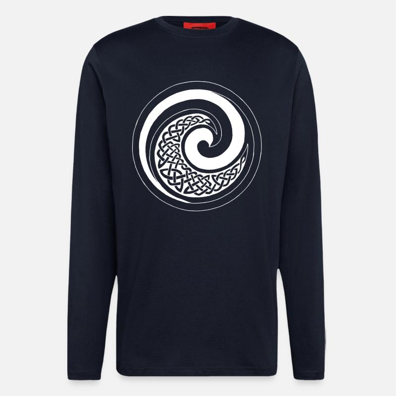 White Ocean Wave - Longsleeve - made by SPREAD  - DARK NAVY