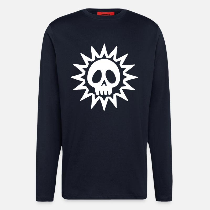 Skull and white sun - Longsleeve - made by SPREAD - DARK NAVY