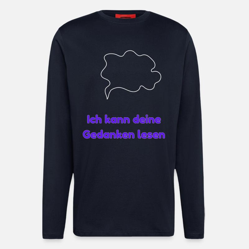 Je peux lire dans tes pensées - Manches longues bio décontracté fabriqué en UE - DARK NAVY
